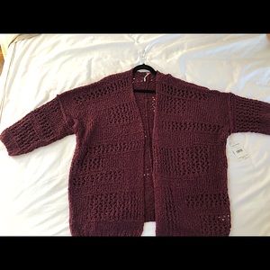 **NWT Free People XS/S Maroon cardigan